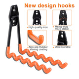 AOBEN Garage Hooks,24Pack Heavy Duty Garage Hanger Organizer Anti-Slip Double Wall Garage Storage Hooks for Ladder, Power Tool,Bike,Ropes (23 Hooks & 1 hoder Strap)-Orange AOBEN