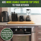 GREENER CHEF 36 Inch 4XL Extra Large Cutting Board with Lifetime Replacements - Wood Butcher Block Cutting Board - Bamboo Stove Top Cover for Extra Countertop Space - Giant Wood Charcuterie Board Greener Chef