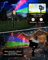 Yivsen Laser Christmas Projector Lights Outdoor, Christmas Halloween Decorations Stars Light Show, Efficient Heat Dissipation, Waterproof, Holiday Projector Decorations for House/Garden/Party/Wedding Yivsen