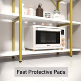 Azheruol Modern 5-Tier White Faux Marble Bookshelf with Metal Frame for Stylish Home Organization Azheruol