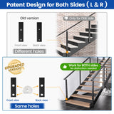 Muzata 5ft-10ft Cable Railing Kit 36" 2PACK Black Side Mount Stair Posts PF01 with 150ft 1/8 Stainless Steel Wire Rope WR19 Cable Railing System DIY Kit (No Handrail), RWF1 BA4S Muzata