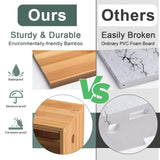 AmazerBath Toilet Paper Storage Cabinet Bamboo, Toilet Paper Holder with Storage for Small Spaces, Slim Bathroom Storage Cabinet, 33x7.3x6.5 Inches AmazerBath