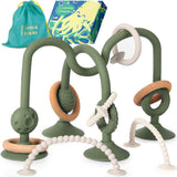 Jumble Jangle Baby Teething Toys – BPA-Free, Multi Purpose High Chair Toys for Babies: Suction Teething Relief with Sensory Toy Textures for Infants and Toddlers 3–24+ Months (Green) Jumble Dream