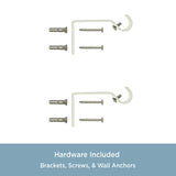 Kenney KN71604 Rachel Fluted Knob End Standard Decorative Window Curtain Rod, 28-48" Adjustable Length, Antique White Finish, 5/8" Diameter Steel Tube Kenney