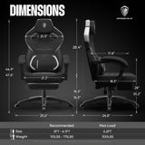 Dowinx Fabric Gaming Chair with Footrest, Big and Tall Gaming Chair for Heavy People, Wide Back Gamer Chair for Adult, Computer Game Chair with Massage for 200lbs, Black Dowinx