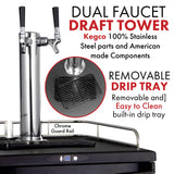 Kegco Keg Dispenser, Two Faucet, Stainless Steel Kegco