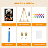 MOGTAA Halloween Paint by Numbers Kit for Adults Beginners with Frame, Ghost Adult Paint by Number Kits on Canvas with Easel, Easy DIY Pumpkin Oil Painting Kits for Home Decor, 8x12in MOGTAA
