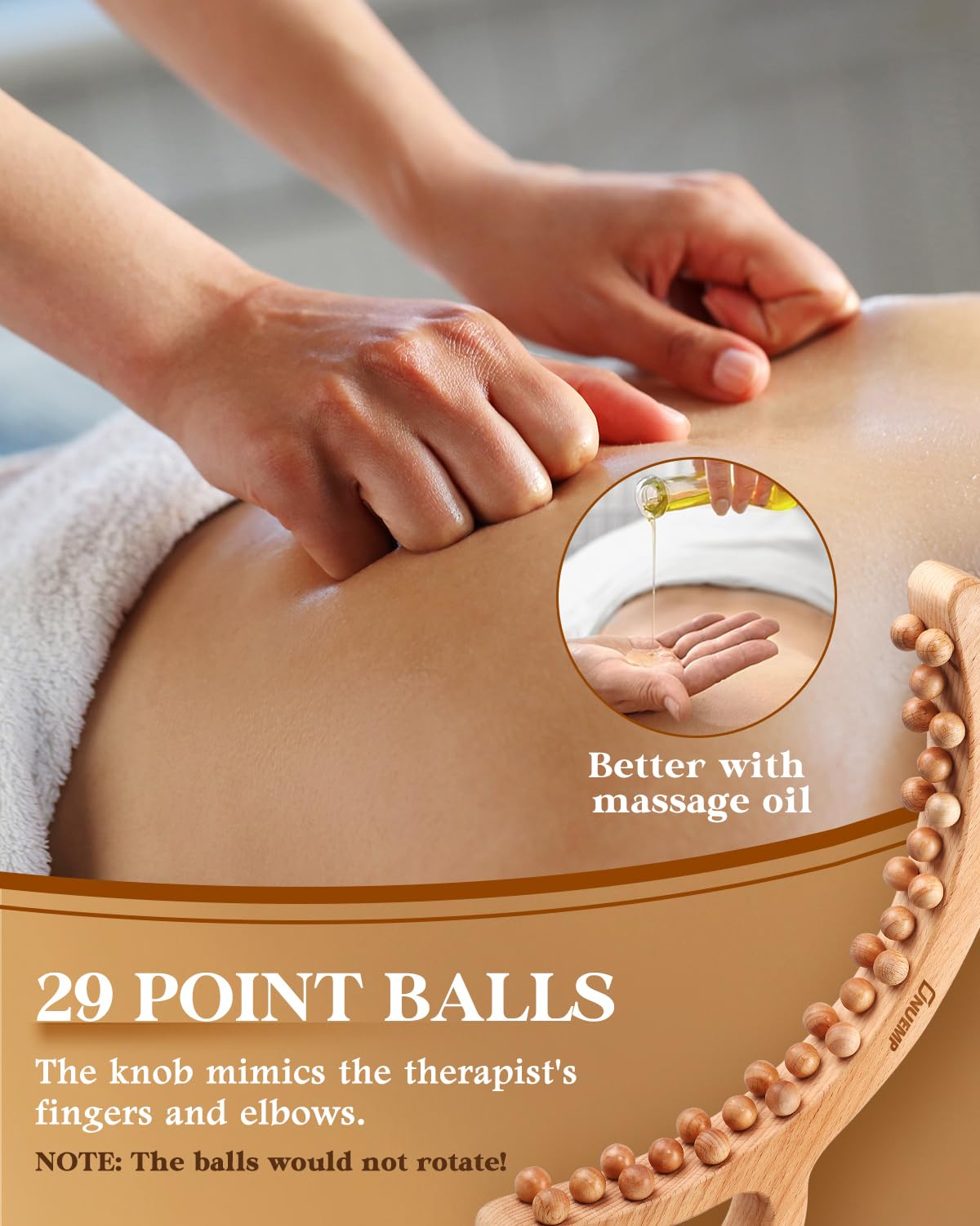 ONUEMP Wood Therapy Massage Tools, Cellulite Massager Body Slim Brush, Maderoterapia Kit Colombiana for Lymphatic Drainage, Body Sculpting, Myofascial Release, Deep Tissue ONUEMP