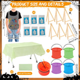 Gersoniel 6 Sets Halloween Paint by Numbers Kit for Adults, 16x12 Inch Ghost Pumpkin Sip and Paint for Beginners, Pre Drawn Oil Painting on Canvas, DIY Painting Kit Bulk Gifts for Halloween Gersoniel