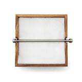 Ironwood Gourmet Acacia Wood Napkin Holder with Weighted Stainless Steel Center Bar, 6.25-Inches, Brown Ironwood Gourmet