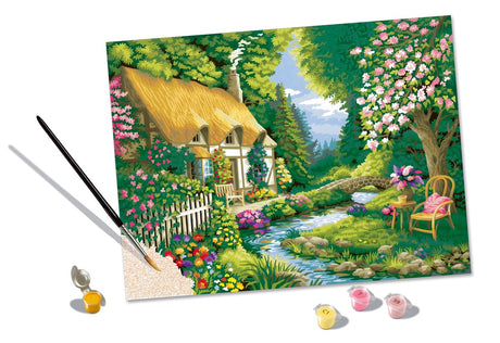 Ravensburger CreArt River Cottage Paint by Numbers Kit for Adults - Painting Arts and Crafts for Ages 14 and Up Ravensburger