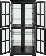 LuxyHoom Lighted Display Curio Cabinet Elegant China Cabinet Featuring 6 Shelves and 69 Inch Height for Premium Home Decor Storage Solutions(Black) LuxyHoom