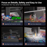 Longer 20W Laser Engraver Module, Dual Beam Compressed 0.08 * 0.1mm Laser Spot, DIY laser head for Laser Engraver RAY5, Eye Protection, Laser class ii Longer