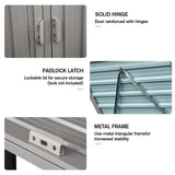 Outdoor Trash Can Storage, Storage Shed for 3 Trash cans and Tools,Waterproof Garbage Bin shed,Metal Trash Can Storage Shed Outdoor for Garden Yard(Light Grey-3 Doors) IMagacFun