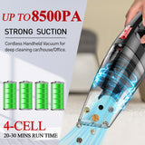 whall Handheld Vacuum Cordless, 8500PA Strong Suction Hand Vacuum, Wet Dry Hand Held Vacuum Cleaner with LED Light, Lightweight Mini Car Vacuum Cordless Rechargeable, Portable Vacuum whall