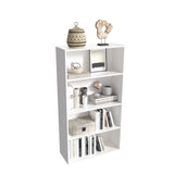 Wooden 4 Tier book shelf，4 Cube Storage Organizer, 44 Inch Versatile Cubes Shelf and Cubby Unit for Any Space (White, 4 Cube-W(23.6inch) NewBeth