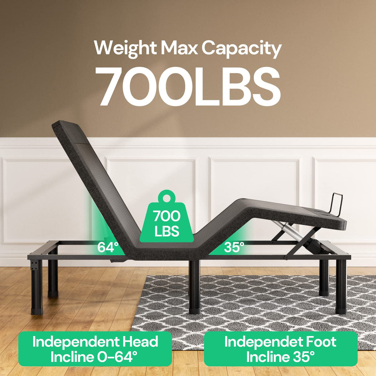 Cozy Castle King Adjustable Bed Frame with Wireless Remote, Zero Gravity, Head and Foot Incline, Adjustable Leg Heights, Electric Bed Frame for Ultimate Comfort Cozy Castle