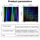 RETUXEP H1H 3D Printer Platform K1 K1C Sheet 235x235m,Smooth H1H Build Plate Spring Steel Print Bed (no Magnetic Base) for Creality K1/K1C/Ender 5 S1/Ender 3 S1 Pro/Ender 3 S1/Ender V3 KE/Ender3 V3 SE RETUXEP