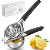 Lemon Squeezer, Sopito Stainless Steel Citrus Press Juicer Heavy Duty with Large Metal Squeezer Bowl for Seedless Juicing, Non-Slip Grip Design Manual Juicer Sopito