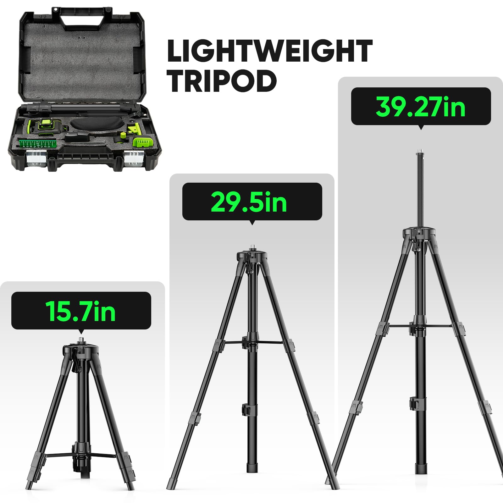 Laser Level 360 Self Leveling with Tripod, Elikliv 4D Laser Level, 165Ft Green Laser Level Lines Tool, 4x360° Cross Line Laser for Construction, Floor - WoodArtSupply