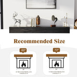 Easyego Fireplace Mantel Shelf 60", Rustic Wood Mantles for Over Fireplaces, Wall Mounted Farmhouse Decor, with Brushed Surface Workmanship(60Lx8Dx5H, Espresso) Easyego