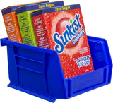 Akro-Mils 30210 AkroBins Plastic Storage Bins, Space-Saving Stackable Bins for Garage, Pantry, Craft Organization, 5" x 4" x 3", Blue, 6-Pack Akro-Mils