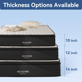 WUYOTRE 14 Inch Full Size Mattress, Cooling Memory Foam Mattresses in a Box with Independent Spring,Soft and Breathable Hybrid Mattresses,Back Pain Relief,CertiPUR-US,Medium WUYOTRE