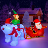 Max Fun 9.5Ft Christmas Inflatables Outdoors Decorations Santa Claus on Sleigh LEDs Build-in Blow Up Christmas Yard Inflatable Decoration for Outdoor Indoor Garden Lawn Max Fun