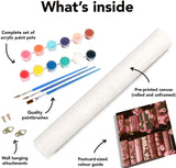 Books Paint by Numbers Kit for Adults,Bookshelf DIY Acrylic Painting Kit for Beginners Unframed,Flowers Easy Adult Paint by Number Kits on Canvas for Decor 16x20inch Canrichshop