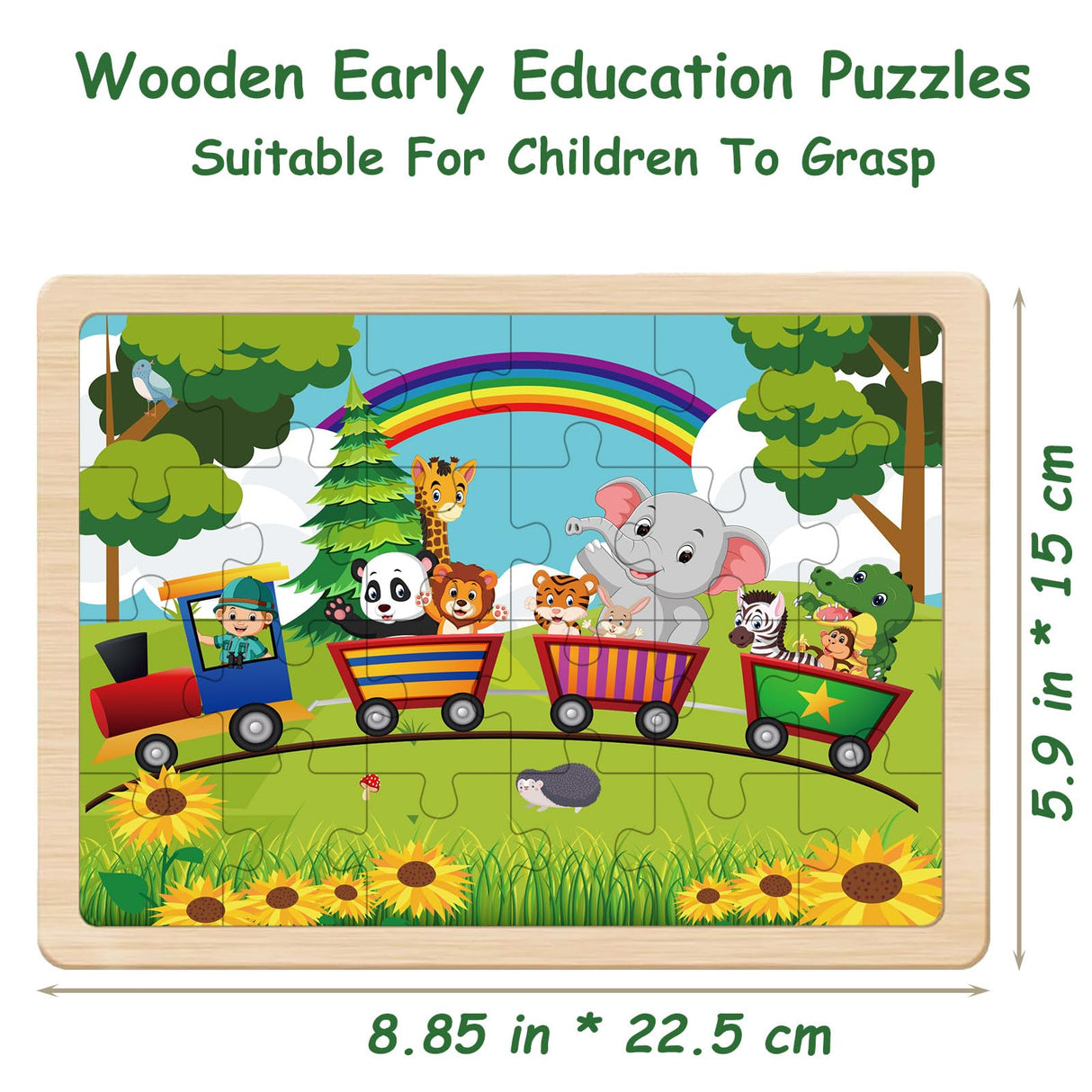 Puzzles for Kids Ages 4-6, 24 Piece Wooden Jigsaw Puzzles for Toddlers Ages 3-5, Preschool Educational Puzzles Boards for Boys and Girls Gifts 3 4 5 6 Years Old Toys Eirenke