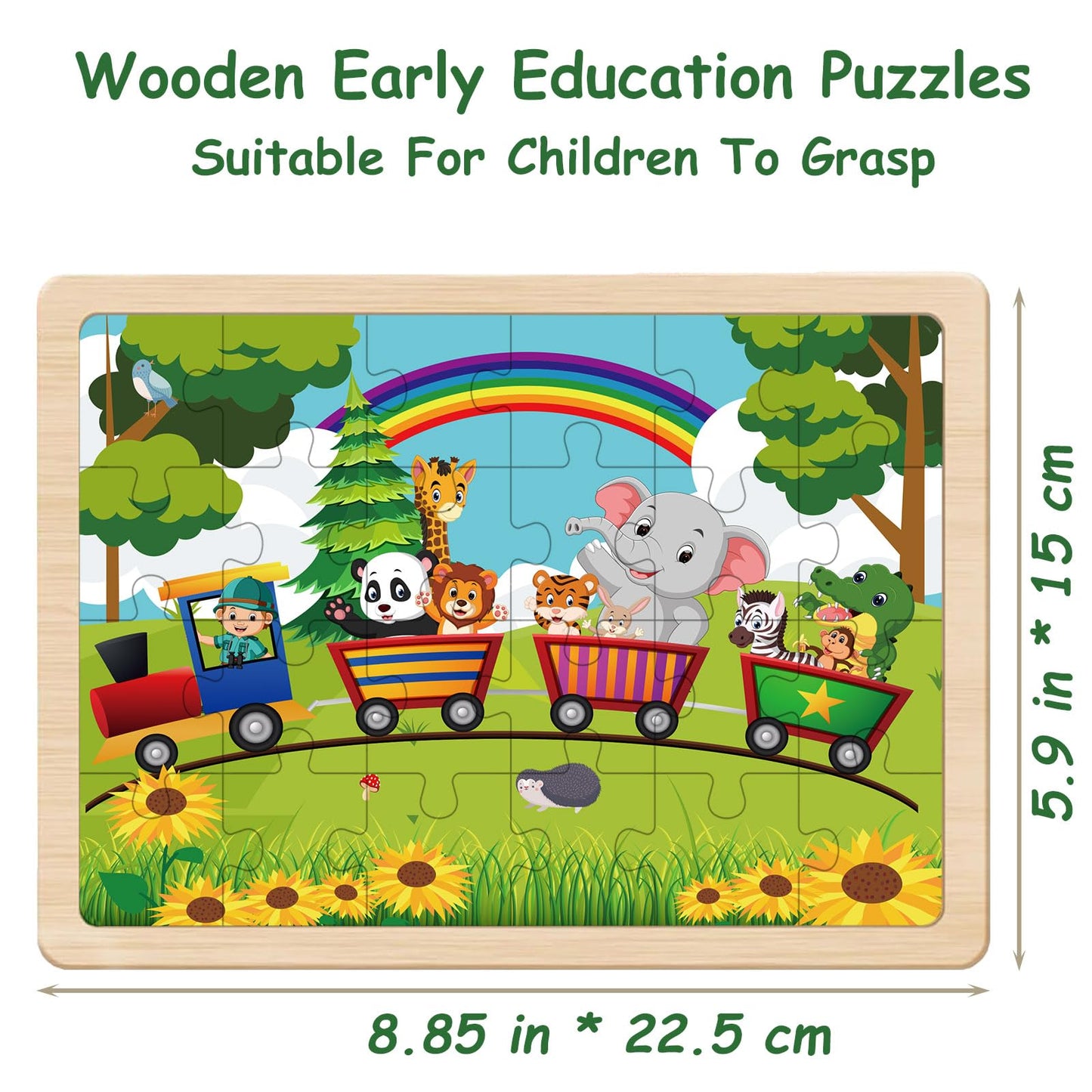 Puzzles for Kids Ages 4-6, 24 Piece Wooden Jigsaw Puzzles for Toddlers Ages 3-5, Preschool Educational Puzzles Boards for Boys and Girls Gifts 3 4 5 6 Years Old Toys