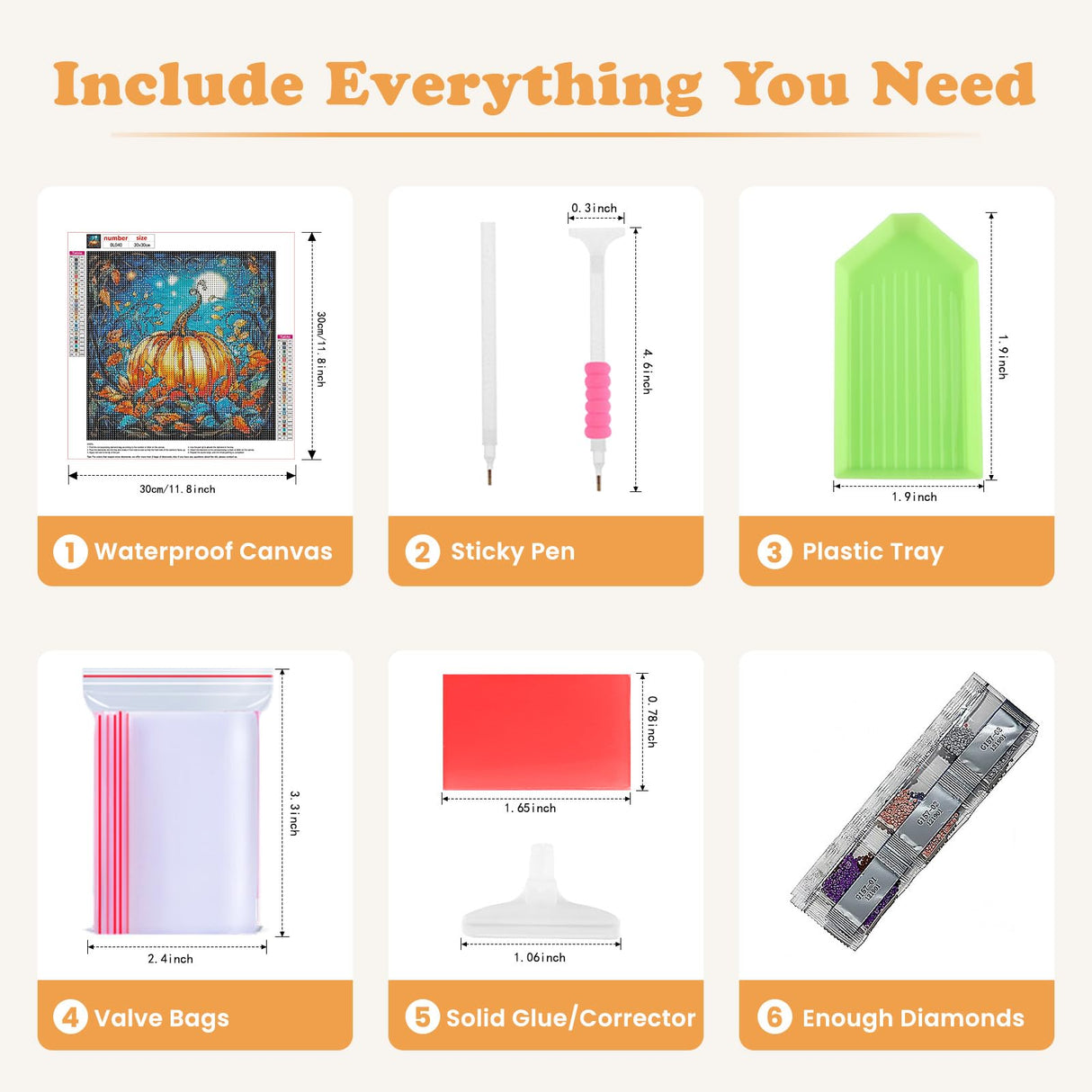 SENQAO Halloween Diamond Art Painting Kits for Adults, 5D Fall Pumpkin Diamond Art Kits for Beginners, DIY Paint by Numbers with Full Drill Diamond Dots for Home Wall Art Decor Halloween 12x12inch SENQAO