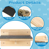 Lenwen Set of 6 Cat Wall Steps Shelf Shelves Wood Cat Climbing Shelves for Cat Mounted Furniture Cat Wall Bed Wood Cat Stairs with Non Slip Felt for Springboard Playing(Classic) Lenwen