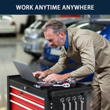 7-Drawer Metal Rolling Tool Chest with Wheels,Tool Storage Cabinet With Locking System，Toolbox with Wheels for Garage, Warehouse, Workshop, Repair Shop(Black&red,7-Drawer) OAKANDO