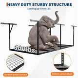 EliteEdge 3x8 Garage Overhead Storage Racks with Stable Triangle Support, Heavy-Duty Steel Ceiling Mount Racks for Garage Storage, Adjustable Height, 600lbs Capacity, Black EliteEdge