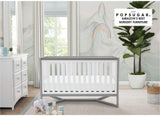Delta Children Tribeca 4-in-1 Convertible Crib, White/Grey Delta Children