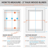 DEZ FURNISHINGS Cordless 2" Signature Faux Wood Blind, 33" W x 64" H, Snow White DEZ FURNISHINGS