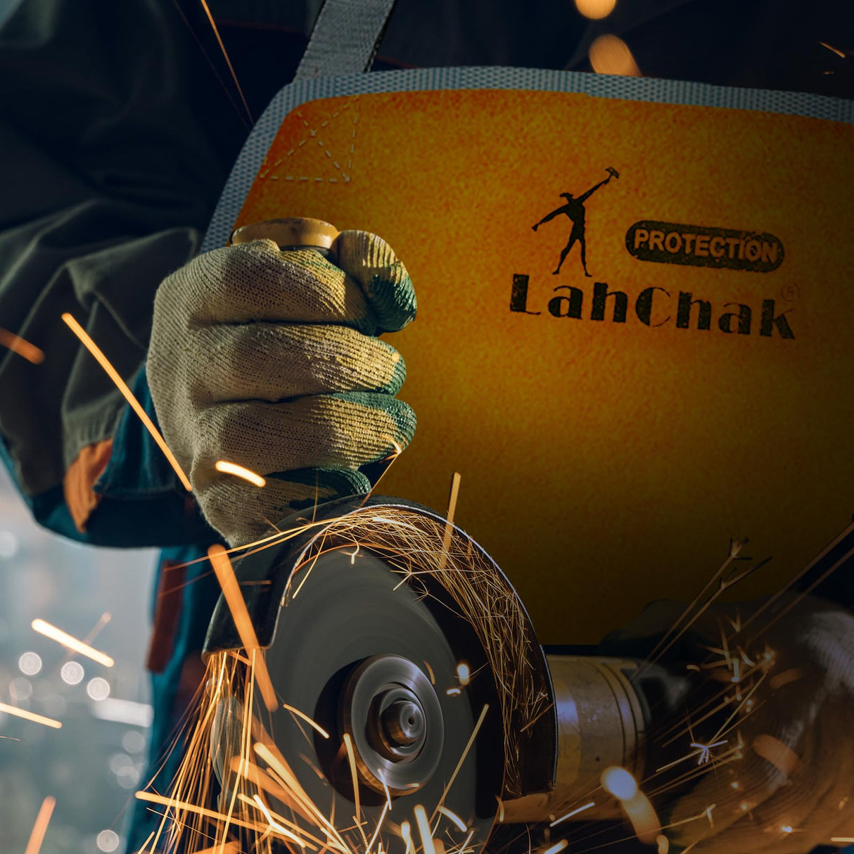 Leather Work Shop Apron, Buckle straps, Heat & Flame Resistant Heavy Duty Welding Apron LahChak