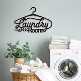 Bnesi Laundry Black Decor Sign, Farmhouse Metal Wall Art Decoration, Rustic and Elegant Laundry Room Hanging Decor, Optional Size, Black Rack Shape (Medium) Bnesi