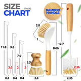 Holikme 6 Pack Dish Brush Scouring Pad Set with Bottle Brush, Dish Brush, Palm Scrub Brush and Straw Brush, Dish Scrubber Long Handle for Dish Bottle Cup Skillet Wok Pot Pan Cast Iron, Yellow Holikme