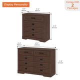 WAMPAT 2 in 1 Dresser with 12 Drawers for Bedroom, Wooden Closet Organizers and Storage, Drawer of Chest for Liviing Room, Hallway, Rustic Brown WAMPAT