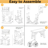 DM Furniture 30" Farmhouse Wood Bench, Solid Wood Entryway Bench Seat Rustic Wooden Entry Way Bench Indoor for Living/Dining Room, Small Hallway Bench, Porch, Handcrafted, Walnut DM Furniture