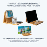 Bamboo Triangle Book Holder Stand – Perfect for Your Reading Nook – Ideal Gifts for Readers and Bookworms Regalo Mundo