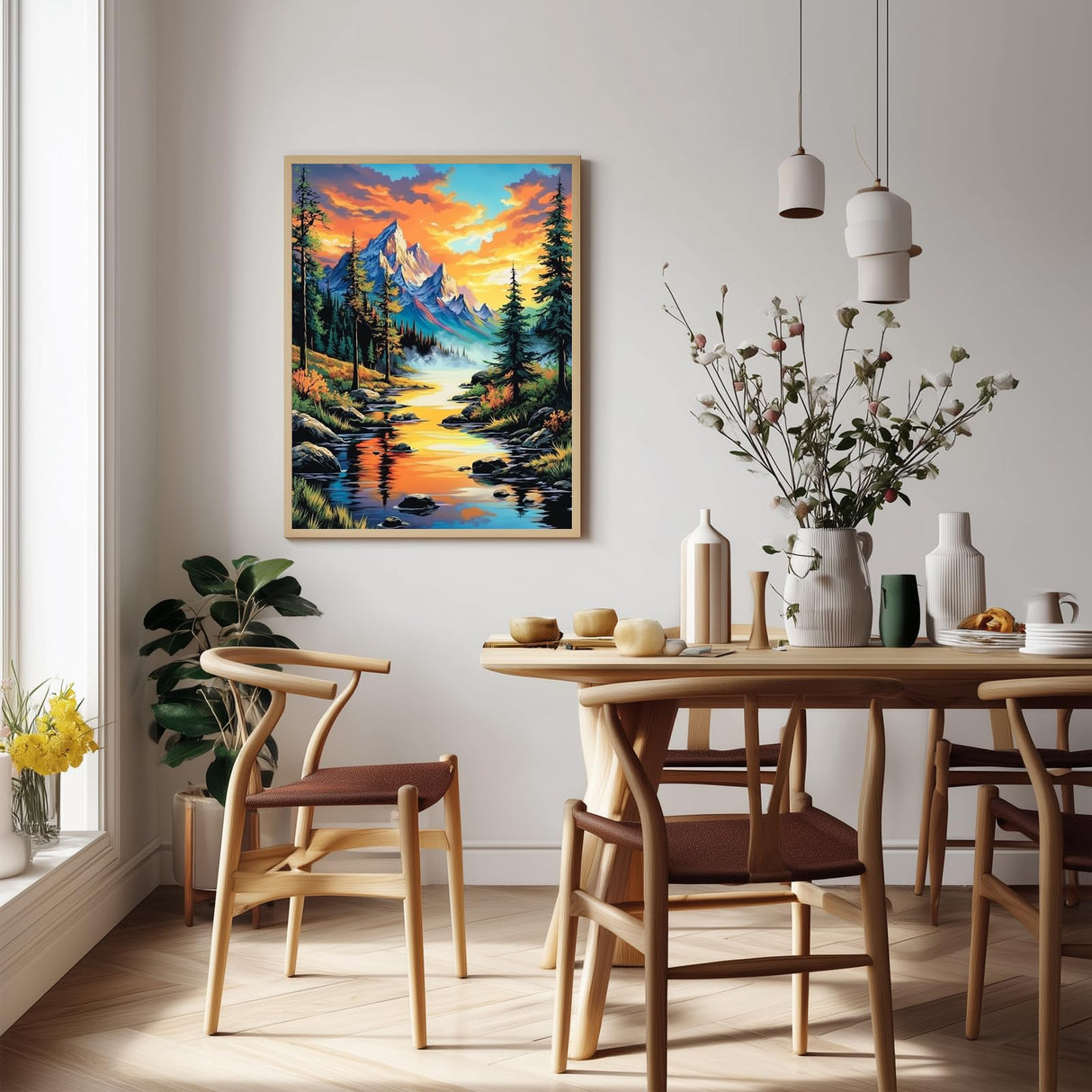 Landscape Paint by Numbers, Sunset Paint by Numbers Kit for Adults Beginner, DIY Painting by Numbers for Adults for Gift Home Wall Decor(16 x 20 Inch) hkejoi