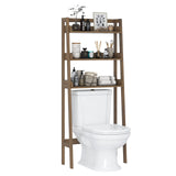 UTEX 3-Tier Over Toilet Storage Shelf - Stylish Wood Grain Bathroom Organizer UTEX