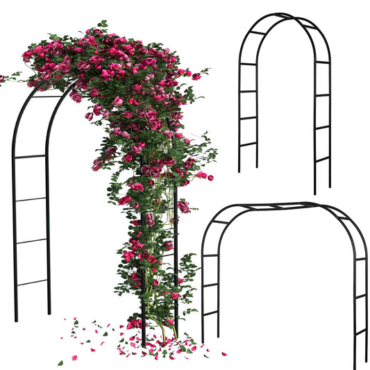 Gisafai 3 Pack Metal Garden Arch Wedding Arches Metal Pergola Arbor 7.9 Ft, Two Way Assemble, Durable Wedding Trellis Archway for Climbing Plants Outdoor Bridal Party Decoration(Black)