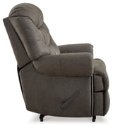 Signature Design by Ashley Camera Time Classic Tufted Faux Leather Zero Wall Recliner, Gray Signature Design by Ashley