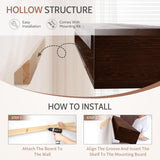 G GOOD GAIN Fireplace Mantel 54 inch - Handcrafted Rustic Solid Wood Mantel l Floating Mantle Shelves Decor for Wall, Bedroom, TV, Books, Livingroom.DarkWalnut G GOOD GAIN