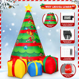 COMIN 7 FT Christmas Inflatables Tree Outdoor Decorations Blow Up Yard Gift Box with Built-in LEDs for Indoor Party Garden Lawn Decor COMIN