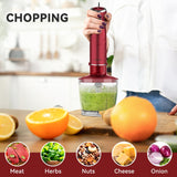 Immersion Blender 5 in 1 Hand Blender, Abuler 1000W Hand Mixer Stick,12 Speed Handheld Blender 304 Stainless Steel with 600ml Mixing Beaker, 500ml Chopper, Whisk and Milk Frother for Soup, Baby Food Abuler